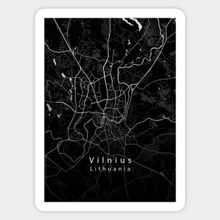 Vilnius Lithuania City Map dark Sticker